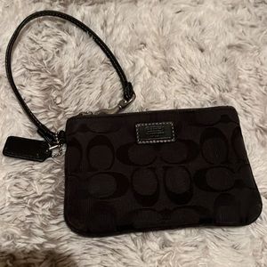Black Coach wristlet coin purse clutch vintage